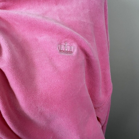 Juicy by Juicy Couture Hot Pink Velour Cropped Zip Up Hoodie and Skirt M L - Picture 7 of 16